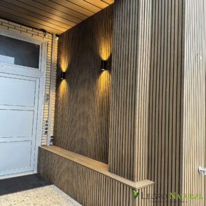 Opciones de uso del perfil de fachada Legro Wall Panels. Con la tabla para terrazas Legro Ultra Naturale.